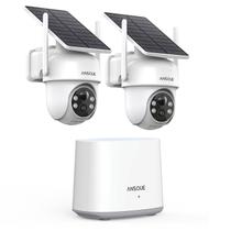 Câmeras de segurança ANSQUE Wireless Outdoor Home 2K Kit de 2 câmeras