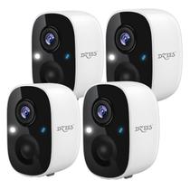 Câmeras de Segurança Dzees 2K Wireless - Kit com 4 Unidades e Detecção de Movimento por IA