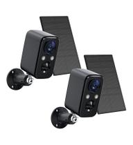 Câmeras de segurança FOAOOD Wireless Outdoor com painel solar, pacote com 2 Câmeras de segurança FOAOOD Wireless Outdoor com painel solar, pacote com 2
