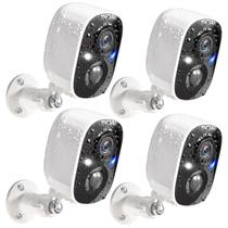 Câmeras de Segurança GMK Kit com 4 Câmeras Sem Fio 2K com Bateria para Área Externa Câmeras de Segurança GMK Kit com 4 Câmeras Sem Fio 2K com Bateria para Área Externa