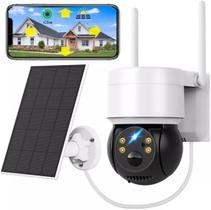 Câmeras de Segurança Solar Sem Fio Ao Ar Livre, Câmera Alimentada por Bateria WiFi 1080P Com Visão Noturna Colorida