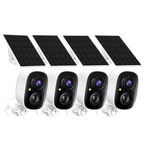 Câmeras de Segurança Tziarp 2K Solar Sem Fio Kit com 4 Câmeras de Segurança Tziarp 2K Solar Sem Fio Kit com 4