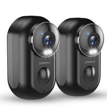 Câmeras de segurança ZUMIMALL Wireless Outdoor, pacote com 2 câmeras de segurança com sirene 2K Câmeras de segurança ZUMIMALL Wireless Outdoor, pacote com 2 câmeras de segurança com sirene 2K