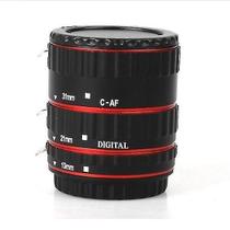 Câmeras digitais metal colorido af macro anel de tubo de extensão para canon eos ef ef-s vermelho