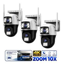 Câmeras Externa Ip 100 Prova Dágua Wifi Visão Noturna Áudio bidirecional visão noturna Lente Dupla4k