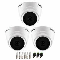 Câmeras Intelbras VHD 1220 Dome G6 Full HD 1080p 2.8mm Visão Noturna 20m - 3 Unidades + acessórios