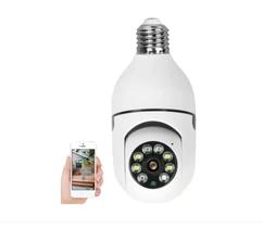 CâmeraSegurança Lâmpada Espiã Robô Giratória wi fi Com áudio CâmeraSegurança Lâmpada Espiã Robô Giratória wi fi Com áudio