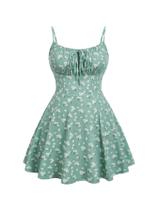 Cami feminina Vestido Floerns, tamanho grande, boho, com franzidos Cami feminina Vestido Floerns, tamanho grande, boho, com franzidos