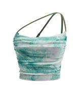 Cami Top Floerns Tie Dye Spaghetti Alça recortada em um ombro Cami Top Floerns Tie Dye Spaghetti Alça recortada em um ombro