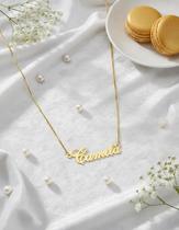 Camila colar de nome folheado a ouro 18k
