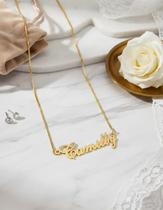 CAMILLY COLAR DE NOME PERSONALIZADO FOLH A OURO 18k
