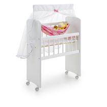 Caminha Berço de Boneca com Mosquiteiro, Rede, Rodinhas e Colchão Incluso - Compmovel