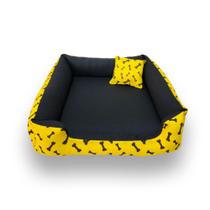 caminha cachorro cama pet cachorro ou gato tamanho M 60X60 CM com ziper (amarela) caminha cachorro cama pet cachorro ou gato tamanho M 60X60 CM com ziper (amarela)