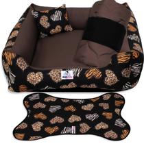 Caminha cama para cachorro kit 04 peças lavável tamanho gg