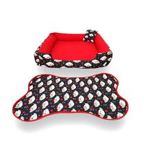 caminha de cachorro grande cama dog cama retangular 70x80cm vermelho +tapetinho para comedouros