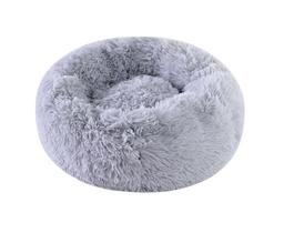 Caminha De Pelúcia Pet Redonda Para Cachorros E Gatos 50x50 Cor:Cinza_Claro Caminha De Pelúcia Pet Redonda Para Cachorros E Gatos 50x50 Cor:Cinza_Claro