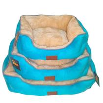 Caminha Luxo 65x55 Cão Gato Lavável Antiestresse Lovely Vibe cor:bege/azul claro Caminha Luxo 65x55 Cão Gato Lavável Antiestresse Lovely Vibe cor:bege/azul claro