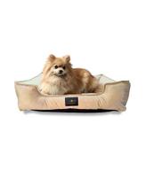 Caminha Pet Confortável para Cachorro e Gato Tamanho M 60x50cm em Veludo Suede BEGE Macia Luxo e Lavável com Zíper para Pets Porte Pequeno Cochilo Pet