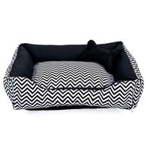 Caminha Pet Dog Para Cachorro Ou Gato Grande 70x55cm Chevron Preto Caminha Pet Dog Para Cachorro Ou Gato Grande 70x55cm Chevron Preto