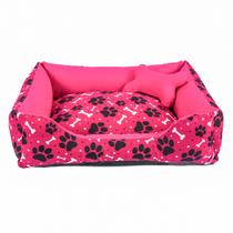 Caminha Pet Dog Para Cachorro Ou Gato Médio 60x50cm Ossinho Pink Caminha Pet Dog Para Cachorro Ou Gato Médio 60x50cm Ossinho Pink