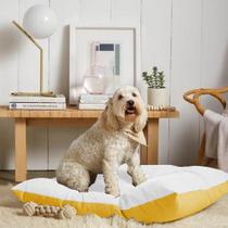 Caminha Pet Duo Dream Macio Luxo Quadrado Almofada Para Cachorro Gato Suede Branco e Amarelo - Ahazzo Móveis