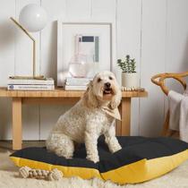 Caminha Pet Duo Dream Macio Luxo Quadrado Almofada Para Cachorro Gato Suede Preto e Amarelo - Ahazzo Móveis