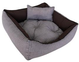 Caminha pet luxo com travesseiro e almofada dupla face, cor xadrez Caminha pet luxo com travesseiro e almofada dupla face, cor xadrez