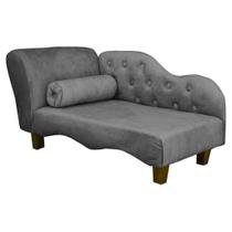Caminha Pet Luxo Divâ Tecido Linho Cinza Caminha Pet Luxo Divâ Tecido Linho Cinza