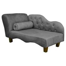 Caminha Pet Luxo Divâ Tecido Linho Cinza Dinivi Decor