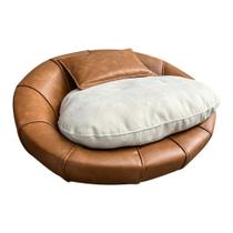 Caminha Pet Poltrona Golden 78cm material sintético Caramelo Bouclé Off White - Sallar Home