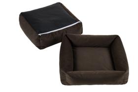 Caminha Pet Quadrada 50cm Cães e Gatos Suede Tabaco