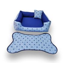 caminha pra dog cama cachorro médio até 12kg cama 60x60cm +tapete pra comedouros - gv enxovais