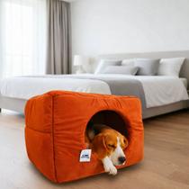 Caminha Toca Luxo Gato Cães Lavavel Suede Terracota Macio -