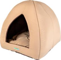 Caminha toca tipo iglu com almofada removível, tamanho único, cor bege