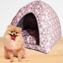 Caminha toca tipo iglu com almofada removível, tamanho único, cor geométrica