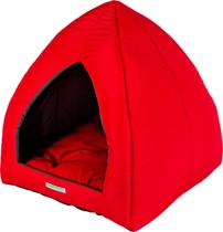 Caminha toca tipo iglu com almofada removível, tamanho único, cor vermelha - KARPPOVET