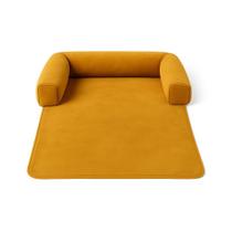 Caminha Veludo Premium Pet Cachorro para Sofá 72x90 Mostarda