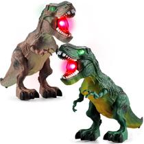 Caminhada elétrica Toy Bloolilies Dinosaur com LED de 3 a 7 anos Caminhada elétrica Toy Bloolilies Dinosaur com LED de 3 a 7 anos