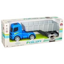 Caminhão 40cm Grande Carreta Falcon Truckers Basculante Rodas Livres - Brinquedo Com Caçamba Móvel - Usual