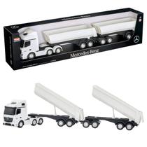 Caminhão Basculante 69cm Rodotrem Mercedes Benz Actros Brinquedo Infantil Com Detalhes Realistas Colecionável - Usual Caminhão Basculante 69cm Rodotrem Mercedes Benz Actros Brinquedo Infantil Com Detalhes Realistas Colecionável - Usual