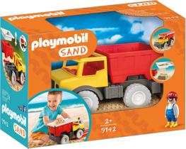 Caminhão basculante Playmobil Haul Sand com balde e peneira removíveis Caminhão basculante Playmobil Haul Sand com balde e peneira removíveis
