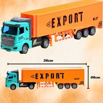 Caminhão Baú Com Controle Remoto E Bateria Recarregável Brinquedo Carreta Truck