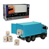 Caminhão Bau De Brinquedo Container 35cm Grande Menino - Nig Brinquedos
