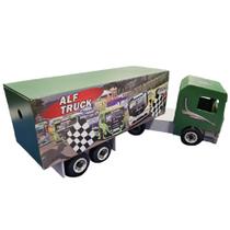 Caminhão Baú de Madeira Infantil Grande Articulado Diversão Verde Cód. 2446 - Alf Brinquedos