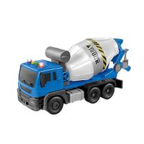 Caminhão Betoneira com Fricção - TruckCar Luz e Som - Azul - 26cm - 1:16 - Yes Toys
