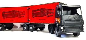 Caminhão Bitrem Baú Madeira Brinquedo Tamanho Médio 65cm