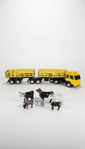 Caminhão Bitrem Boiadeiro com 6 Miniaturas de Animais Caminhão Bitrem Boiadeiro com 6 Miniaturas de Animais