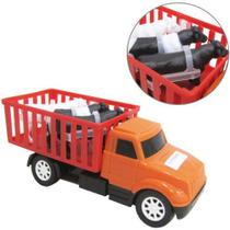 Caminhao boiadeiro roda livre colors com 3 animais 19cm - DIVERPLAS