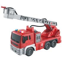 Caminhão Bombeiro com mangueira que sai água de verdade, portas que abrem, luz e som à fricção 1:16