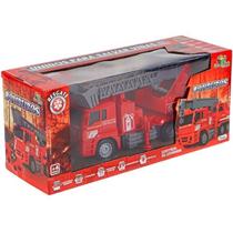 Caminhão Bombeiros Controle Remoto 7 Funções 24cm Escada Art Brink Caminhão Bombeiros Controle Remoto 7 Funções 24cm Escada Art Brink